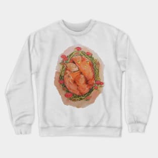 Watercolor Autumn Cozy Squirrel in a Fairy Ring Crewneck Sweatshirt